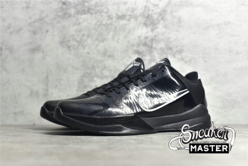 NIKE ZOOM KOBE 5 BLACK OUT BLACK/BLACK-METALLIC SILVER-DARK GREY 386429-003