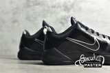 NIKE ZOOM KOBE 5 BLACK OUT BLACK/BLACK-METALLIC SILVER-DARK GREY 386429-003