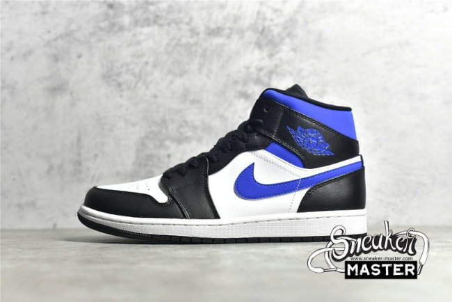 NIKE AIR JORDAN 1 MID WHITE/BLACK/RACER BLUE 554724-140