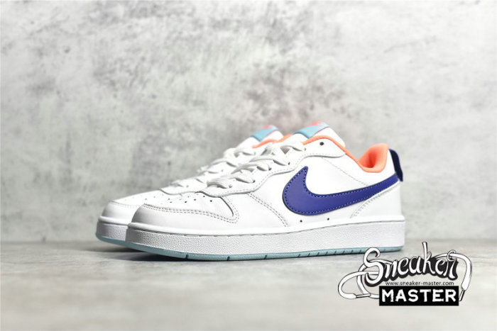 NIKE COURT BOROUGH LOW 2 GS WHITE/COPA/BRIGHT MANGO/DARK PURPLE DUST BQ5448-112