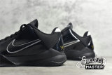 NIKE ZOOM KOBE 5 BLACK OUT BLACK/BLACK-METALLIC SILVER-DARK GREY 386429-003