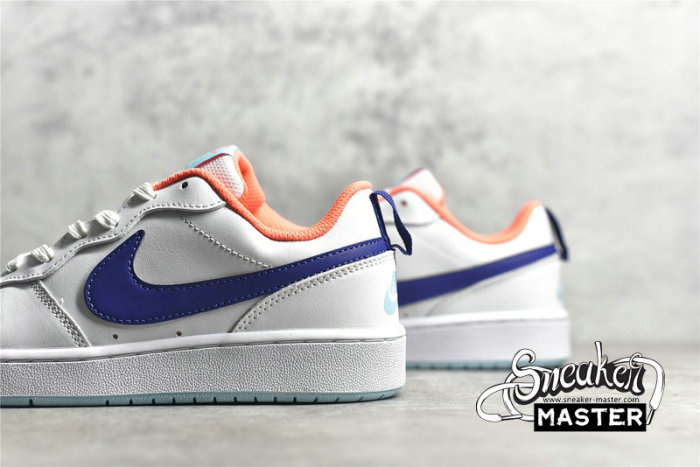 NIKE COURT BOROUGH LOW 2 GS WHITE/COPA/BRIGHT MANGO/DARK PURPLE DUST BQ5448-112