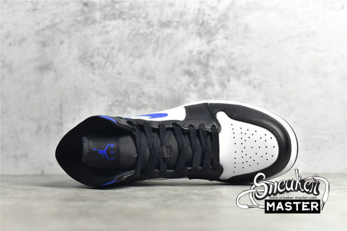 NIKE AIR JORDAN 1 MID WHITE/BLACK/RACER BLUE 554724-140