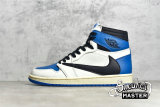 NIKE FRAGMENT DESIGN X TRAVIS SCOTT X AIR JORDAN 1 RETRO HIGH SAIL/BLACK/MILITARY BLUE/PINK DH3227-105