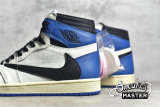 NIKE FRAGMENT DESIGN X TRAVIS SCOTT X AIR JORDAN 1 RETRO HIGH SAIL/BLACK/MILITARY BLUE/PINK DH3227-105