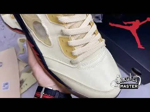 NIKE OFF-WHITE X AIR JORDAN 5 SP SAIL/FIRE RED/MUSLIN/BLACK DH8565-100