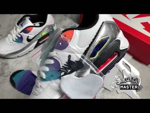 NIKE AIR MAX 90 HAVE A GOOD GAME WHITE/BLACK/SILVER-MULTI-COLOR DC0835-101