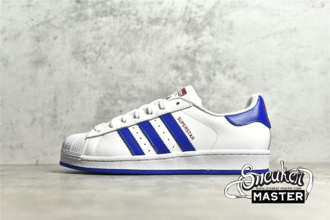 ADIDAS SUPERSTAR SHOES CLOUD WHITE/BLUE/RED S74944