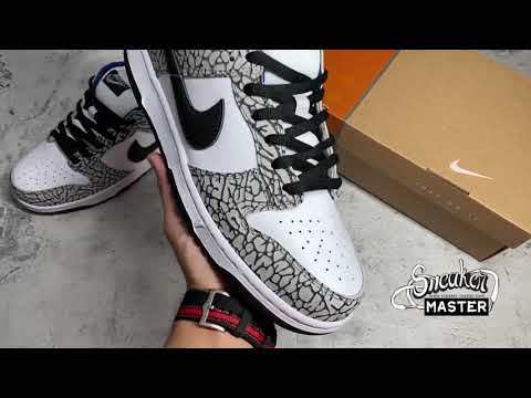 NIKE SUPREME X DUNK LOW PRO SB WHITE CEMENT WHITE/BLACK-CEMENT GREY 304292-001