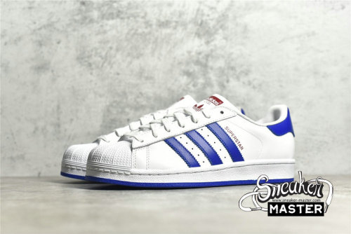 ADIDAS SUPERSTAR SHOES CLOUD WHITE/BLUE/RED S74944