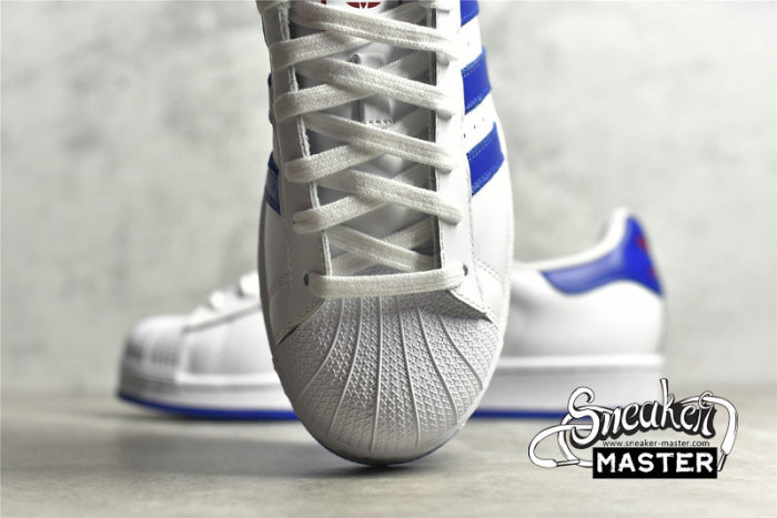 ADIDAS SUPERSTAR SHOES CLOUD WHITE/BLUE/RED S74944