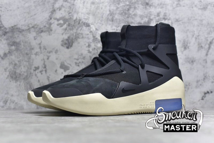 NIKE AIR FEAR OF GOD 1 BLACK/BLACK/WHITE AR4237-001
