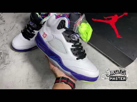 NIKE AIR JORDAN 5 RETRO ALTERNATE BEL-AIR WHITE/COURT PURPLE/RACER PINK/GHOST GREEN DB3335-100