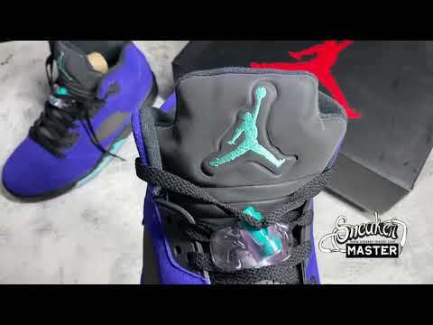 NIKE AIR JORDAN 5 RETRO ALTERNATE GRAPE GRAPE ICE/BLACK/CLEAR/NEW EMERALD 136027-500