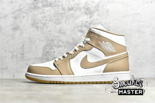NIKE AIR JORDAN 1 MID TAN/WHITE/GUM 554724-271