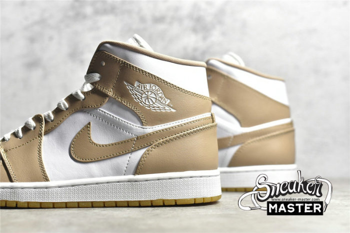 NIKE AIR JORDAN 1 MID TAN/WHITE/GUM 554724-271