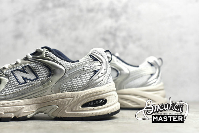 NEW BALANCE 530 RUNNING SHOES WHITE/SILVER/BLUE MR530SG