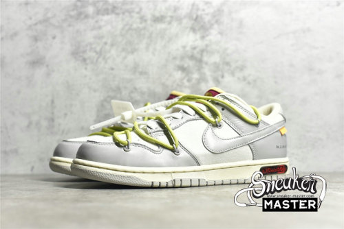 NIKE OFF-WHITE X SB DUNK LOW THE 50 WHITE/YELLOW/LIGHT GREY DM1602-122