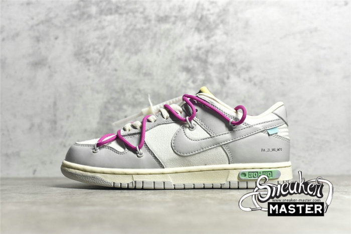 NIKE OFF-WHITE X SB DUNK LOW THE 50 NEUTRAL GREY/WHITE/PINK DM1602-106