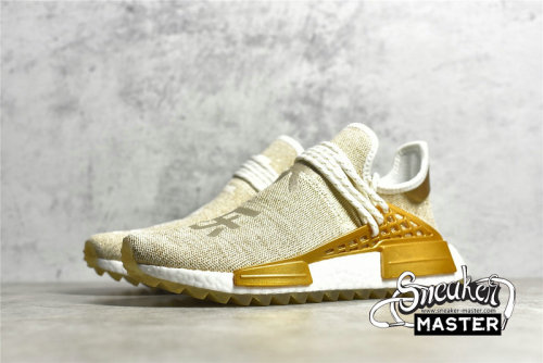 ADIDAS PHARRELL X NMD HU TRAIL HAPPY CHINA EXCLUSIVE GOLD METALLIC/FOOTWEAR WHITE F99762