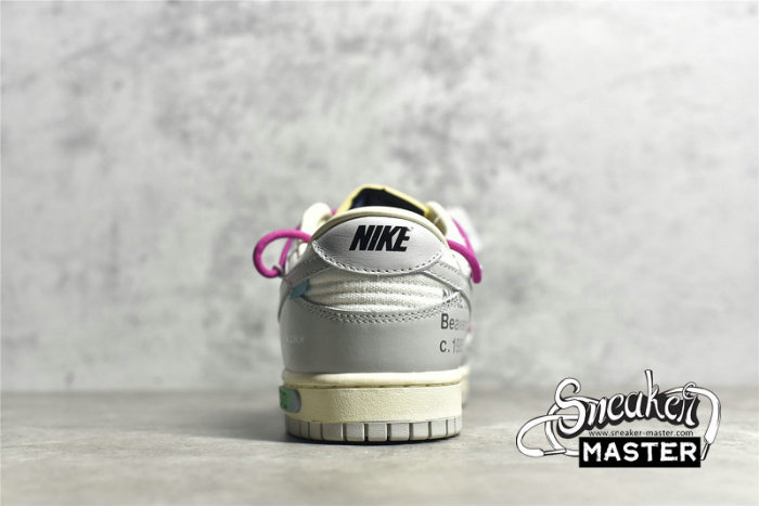 NIKE OFF-WHITE X SB DUNK LOW THE 50 NEUTRAL GREY/WHITE/PINK DM1602-106