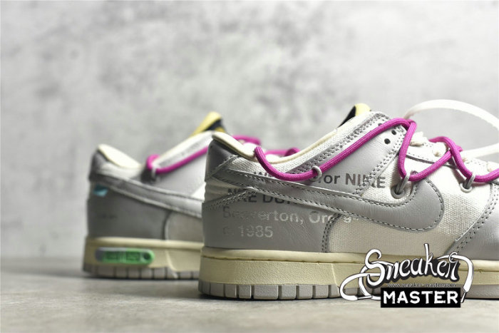 NIKE OFF-WHITE X SB DUNK LOW THE 50 NEUTRAL GREY/WHITE/PINK DM1602-106