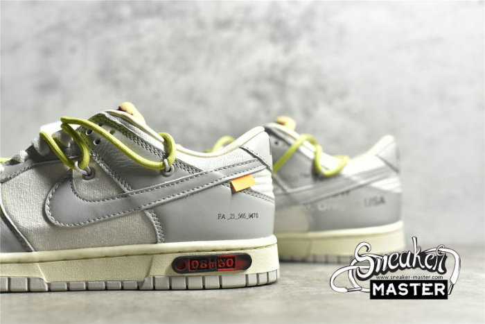 NIKE OFF-WHITE X SB DUNK LOW THE 50 WHITE/YELLOW/LIGHT GREY DM1602-122