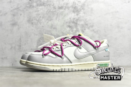 NIKE OFF-WHITE X SB DUNK LOW THE 50 NEUTRAL GREY/WHITE/PINK DM1602-106