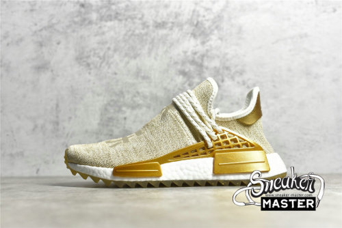 ADIDAS PHARRELL X NMD HU TRAIL HAPPY CHINA EXCLUSIVE GOLD METALLIC/FOOTWEAR WHITE F99762