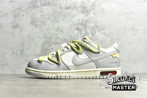 NIKE OFF-WHITE X SB DUNK LOW THE 50 WHITE/YELLOW/LIGHT GREY DM1602-122