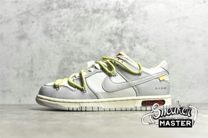 NIKE OFF-WHITE X SB DUNK LOW THE 50 WHITE/YELLOW/LIGHT GREY DM1602-122