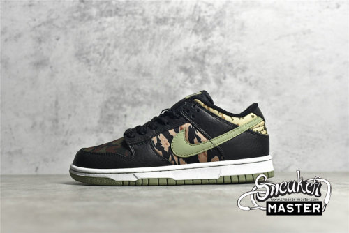 NIKE SB DUNK LOW SE BLACK/OIL GREEN/WHITE/TOTAL ORANGE DH0957-001