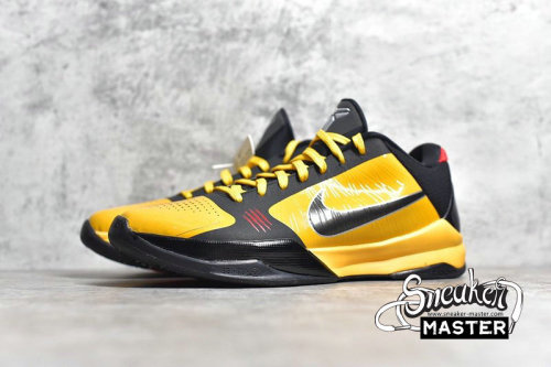 NIKE ZOOM KOBE 5 BRUCE LEE DEL SOL/BLACK-METALLIC SILVER-VARSITY RED 386429-701