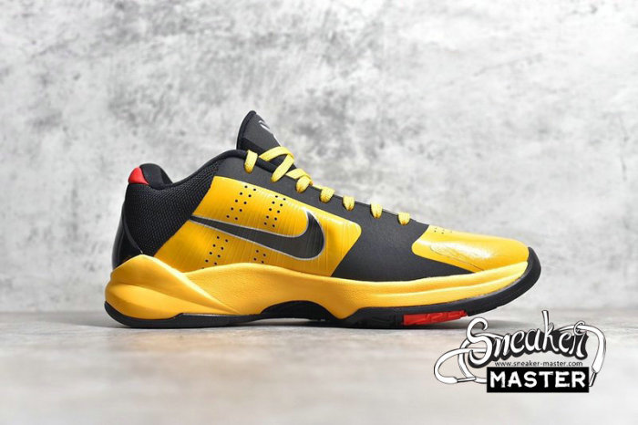 NIKE ZOOM KOBE 5 BRUCE LEE DEL SOL/BLACK-METALLIC SILVER-VARSITY RED 386429-701