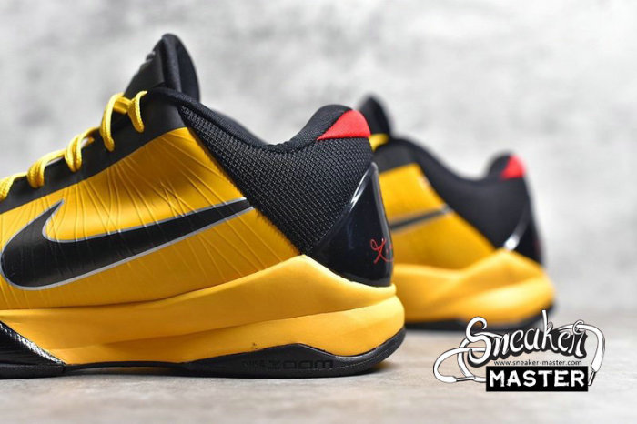NIKE ZOOM KOBE 5 BRUCE LEE DEL SOL/BLACK-METALLIC SILVER-VARSITY RED 386429-701