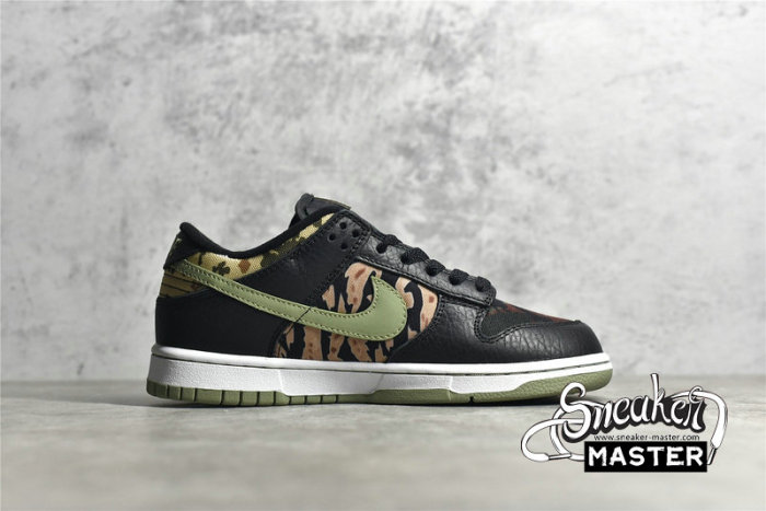 NIKE SB DUNK LOW SE BLACK/OIL GREEN/WHITE/TOTAL ORANGE DH0957-001