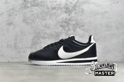 NIKE CLASSIC CORTEZ LEATHER BLACK/BLACK/WHITE 807471-010
