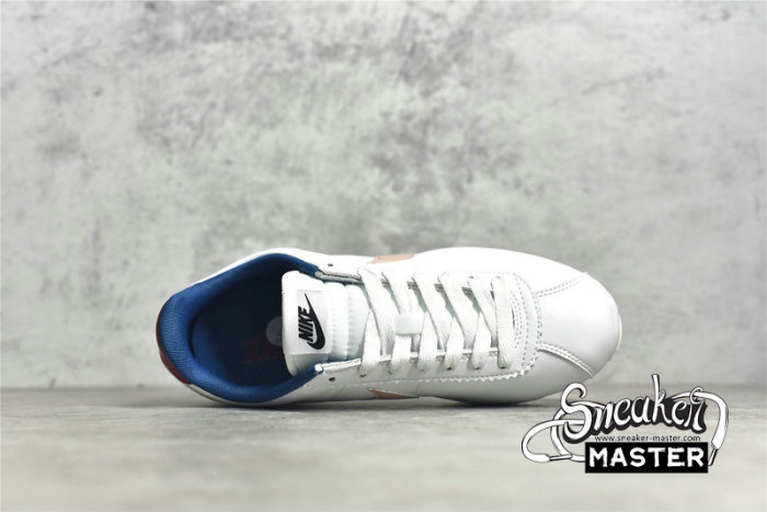 NIKE CLASSIC CORTEZ LEATHER SUMMIT WHITE/GYM RED/CHROME YELLOW/CORAL STARDUST 807471-114