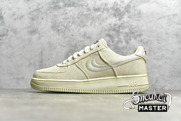 NIKE STUSSY X AIR FORCE 1 LOW FOSSIL STONE/SAIL/OFF WHITE CZ9084-200