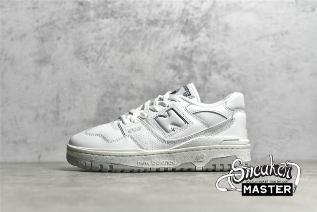 NEW BALANCE 550 RUNNING SHOES WHITE/WHITE/GREY BB550PB1