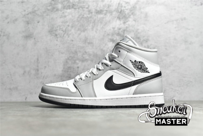 NIKE AIR JORDAN 1 MID GREY FOG WHITE/LIGHT SMOKE GREY/BLACK BQ6472-015