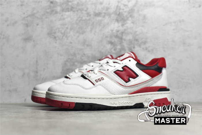 NEW BALANCE 550 RUNNING SHOES WHITE/BLACK/TEAM RED BB550SE1