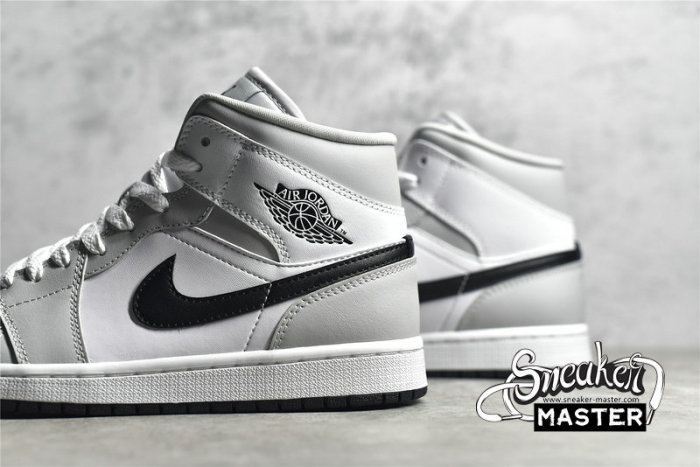 NIKE AIR JORDAN 1 MID GREY FOG WHITE/LIGHT SMOKE GREY/BLACK BQ6472-015