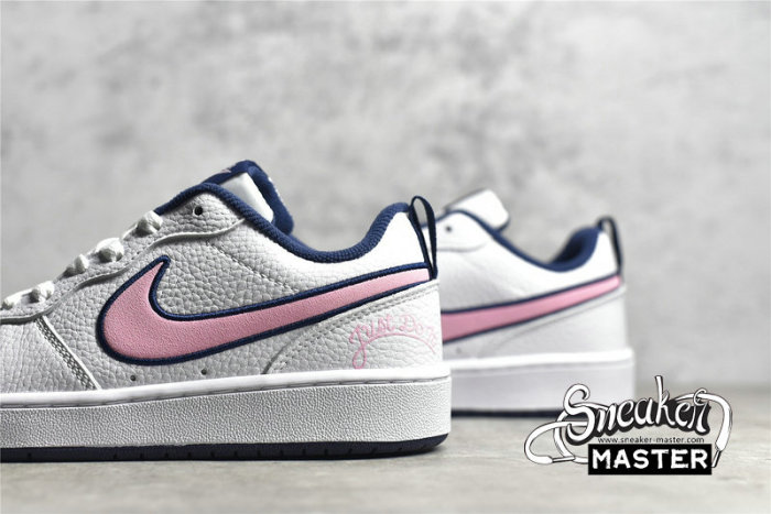 NIKE COURT BOROUGH LOW 2 SE WHITE/PINK/NAVY BLUE DB3090-100