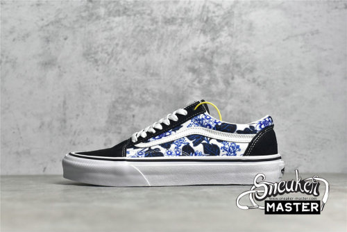 VANS OLD SKOOL BLACK/FLORAL BLUE/WHITE VN0A7Q2JY6Z
