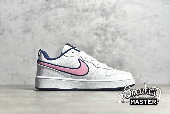 NIKE COURT BOROUGH LOW 2 SE WHITE/PINK/NAVY BLUE DB3090-100