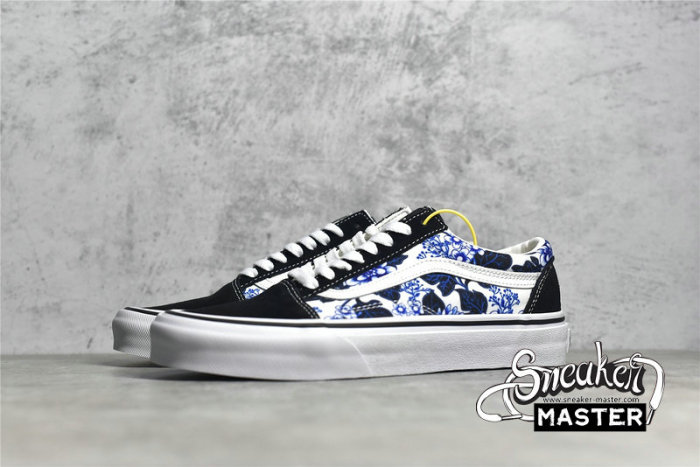 VANS OLD SKOOL BLACK/FLORAL BLUE/WHITE VN0A7Q2JY6Z