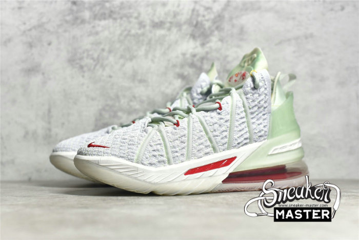 NIKE LEBRON 18 EP EMPIRE JADE PURE PLATINUM/CREAM GRASS GREEN/UNIVERSITY RED DB7644-002