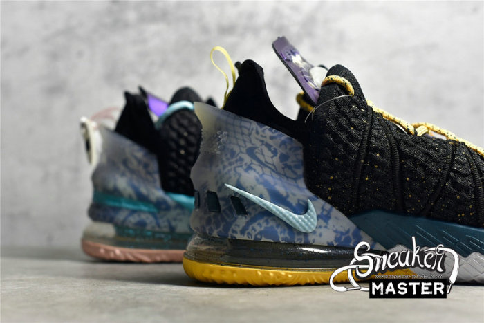 NIKE LEBRON 18 EP REFLECTIONS BLACK/BLEACHED AQUA/TOPAZ GOLD/DARK TEAL DB7644-003