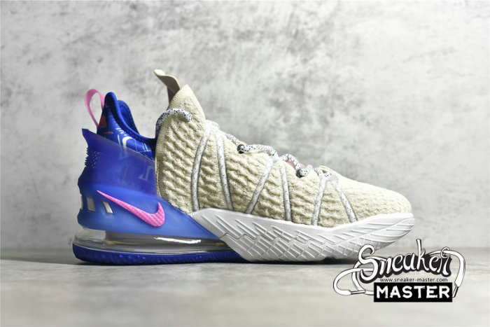 NIKE LEBRON 18 LOS ANGELES BY DAY LIGHT CREAM/GAME ROYAL/SPIRAL SAGE/PINK GLOW DB8148-200